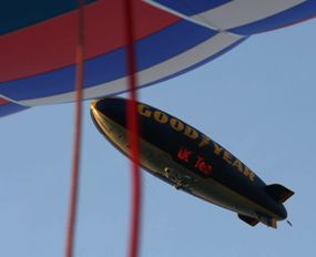 Ford Balloon in flight with Blimp